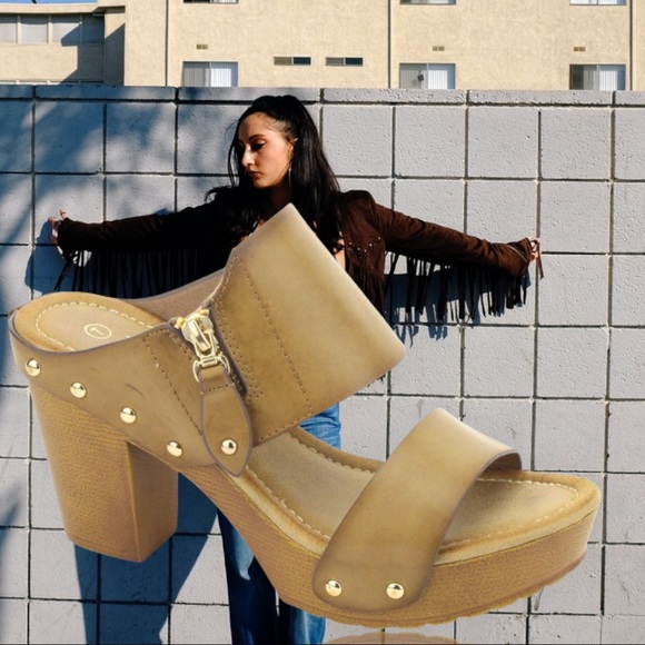 Nature Breeze Vint Black Retro Comfortable Platform Mule Heel - Picture 4 of 8